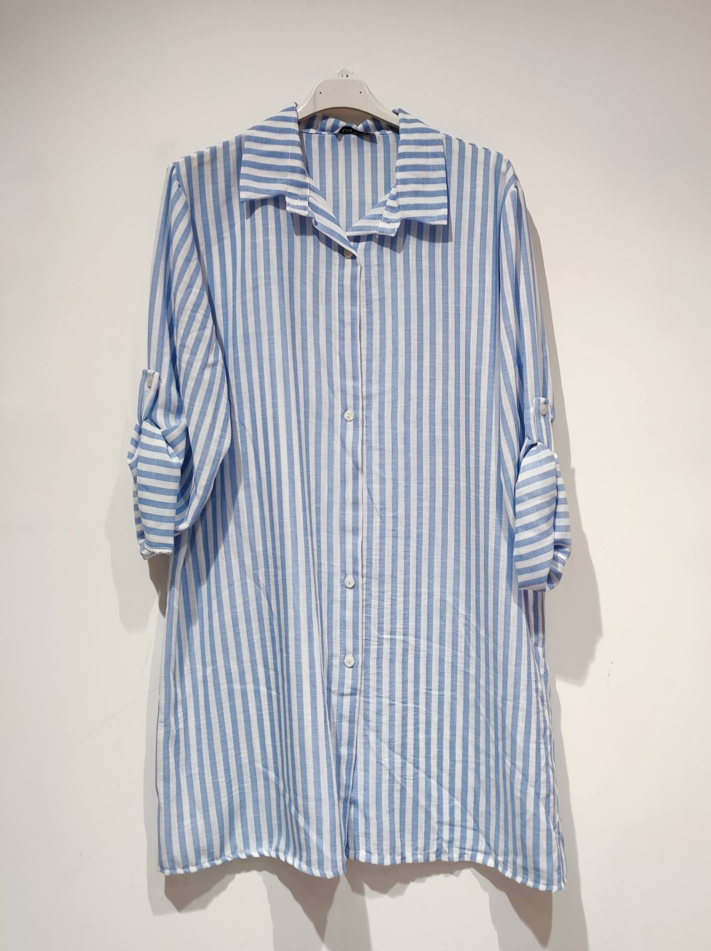 Pomelo paris - Wholesale Button Down Shirt - Women's - CAMI Long striped shirt - PE252
