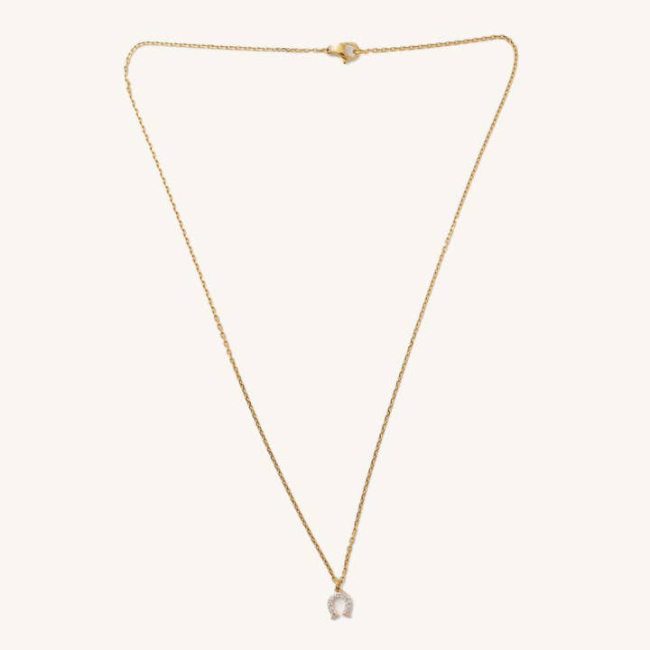 Gold Lucky Horseshoe Necklace for wholesale by Nikki Smith Designs