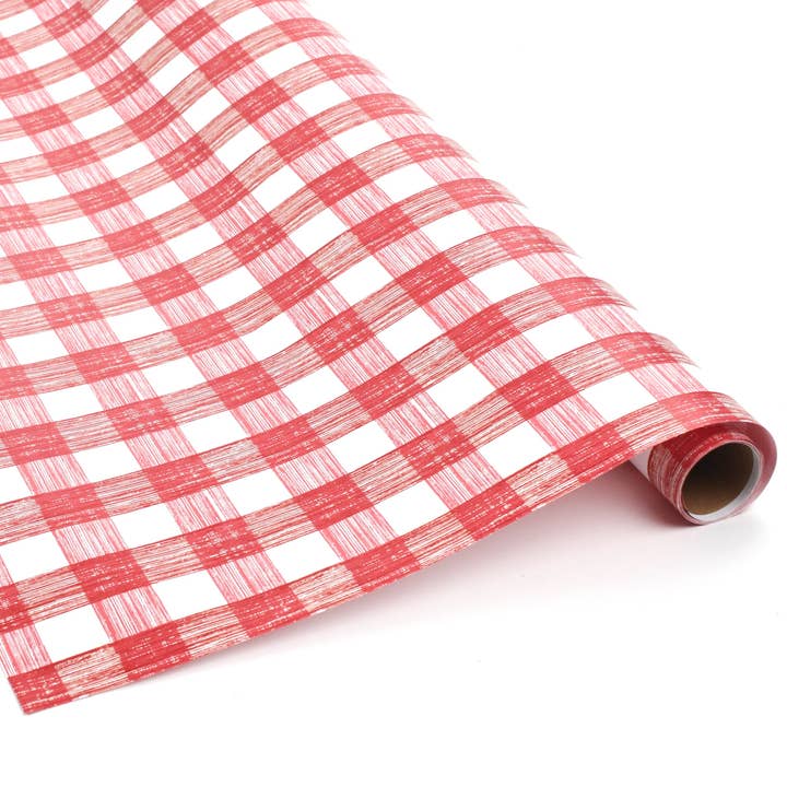 Red Gingham Check Gift Wrapping Paper for wholesale by Madcap Cottage