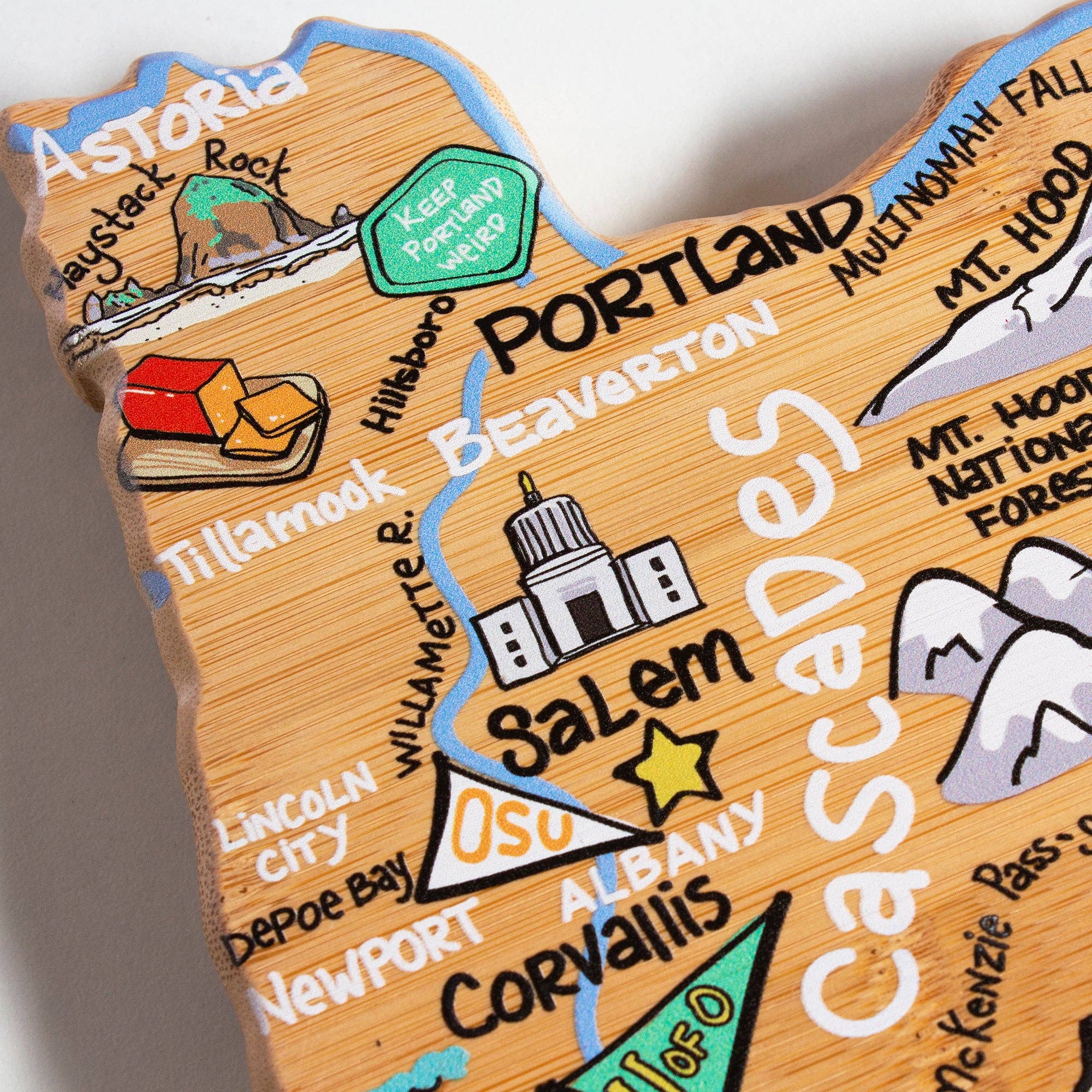 Totally Bamboo - Vente Planche à découper - Planche à découper Oregon avec illustration de Fish Kiss™4