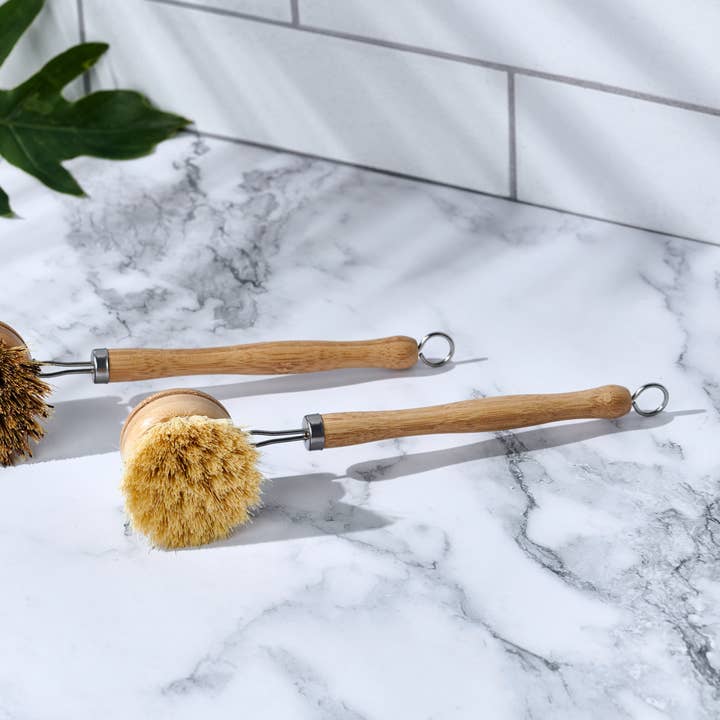 Desesh - Wholesale Cleaning Brush - Long Handle Wood & Metal Dish Brush (Plastic Free)