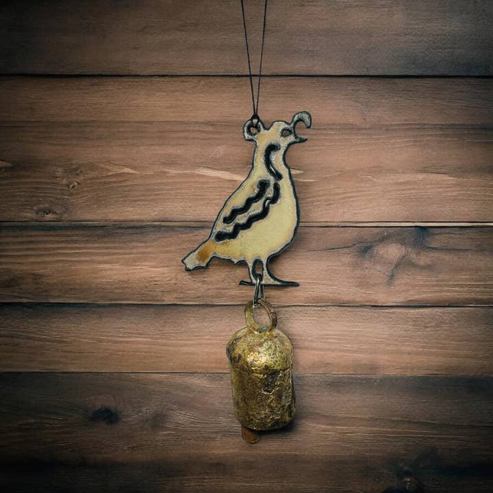 Whimsies - Wholesale Wind Chime - Metal Quail Wind Chime ornament sustainable Southwest West5