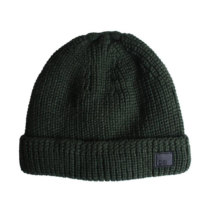 Berretto foderato in pelliccia in maglia a trecce verde foresta per la vendita all'ingrosso da parte di DIBI