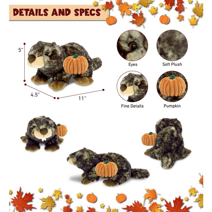 Cota Global - Wholesale Stuffed/Plush Toy - Kids & Baby - Plush Pumpkin - Super Soft Plush - Lying Marmot2