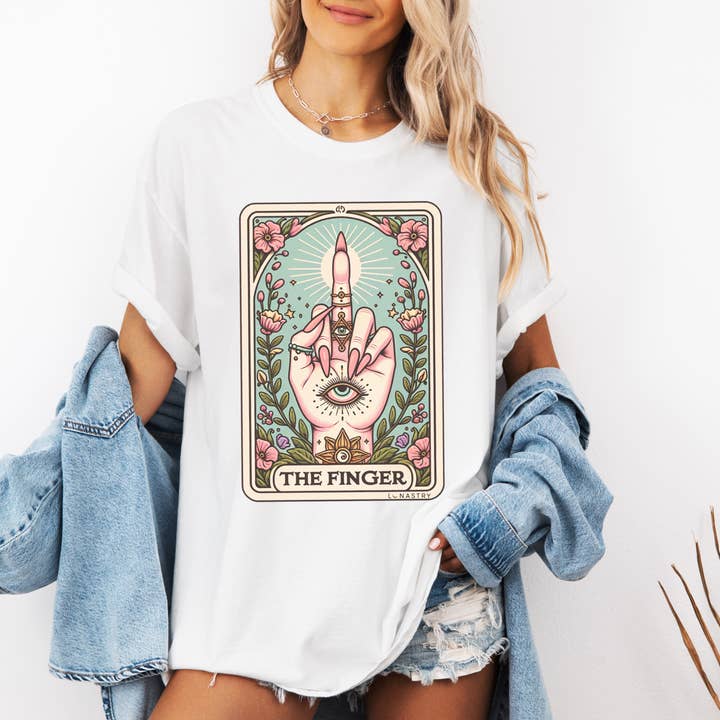 Lunastry - Wholesale Screen Printed T-Shirt - Women's - The Finger TShirt Apparel3
