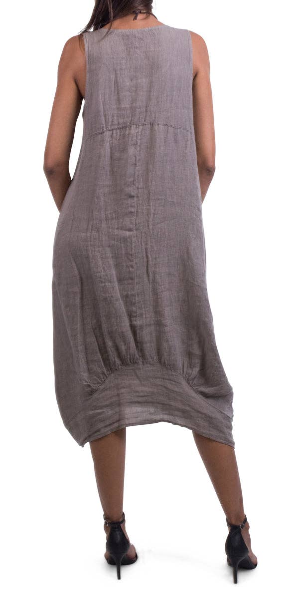 Gigi Moda - Wholesale Dress - Women's - Pure Linen Sleeveless Dress12