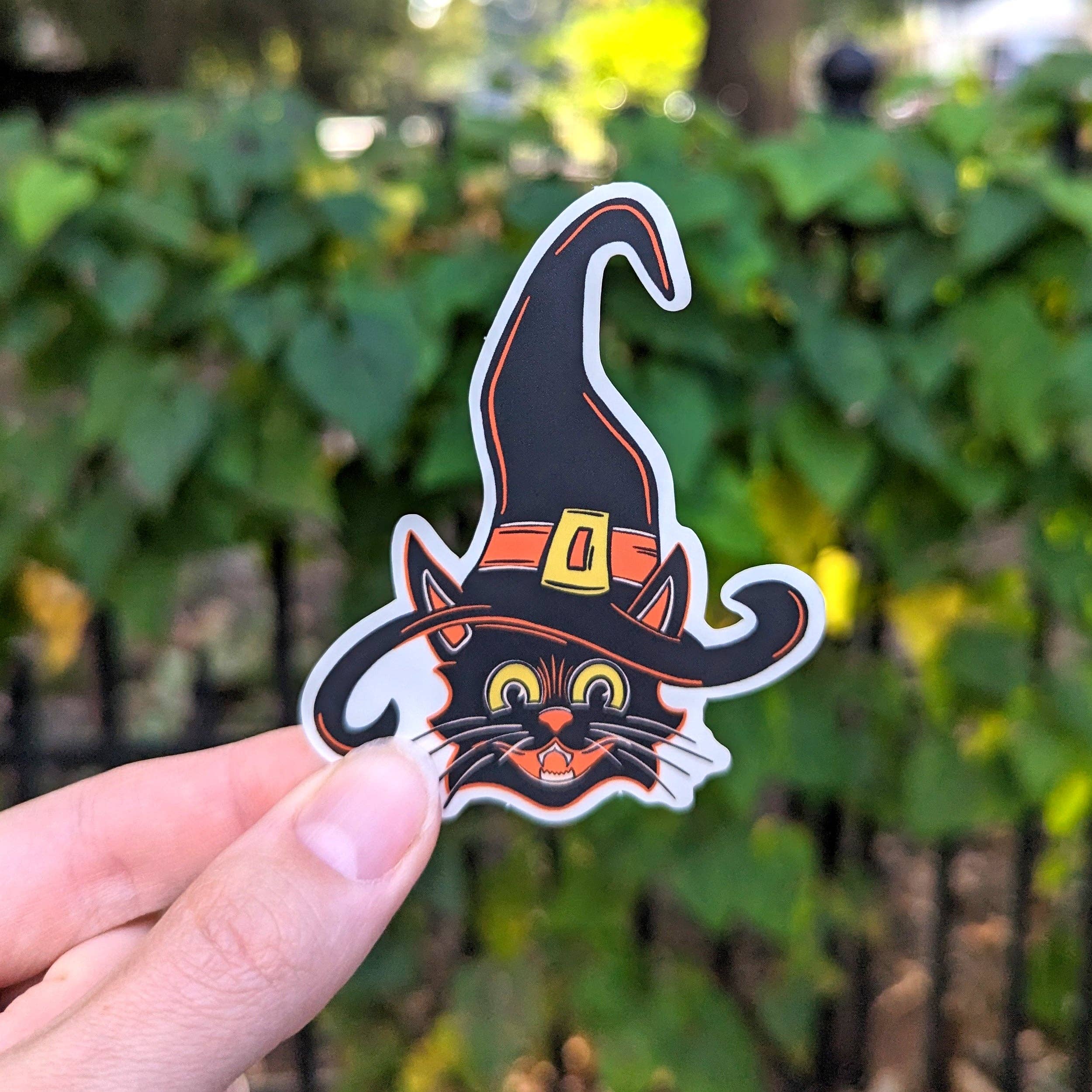 Bolts and Stars - Wholesale Sticker - Black Cat Witch Halloween Sticker2