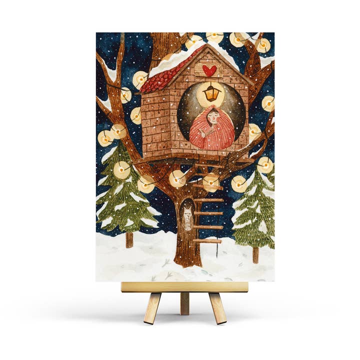 Tree House - Postcard for wholesale by Penpaling Paula