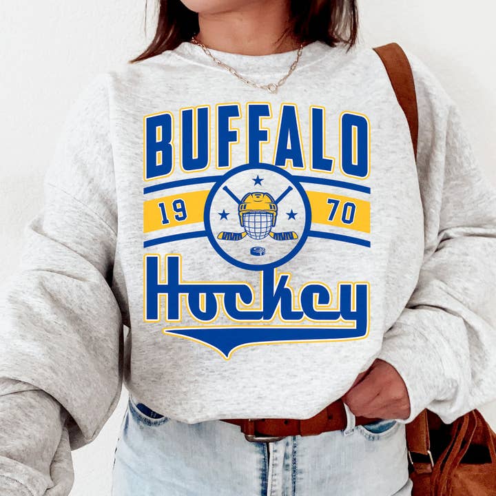 Vintage Buffalo Sabres Sweatshirt – Buffalo Hockey Fan 1970 for wholesale by TheKingShirt
