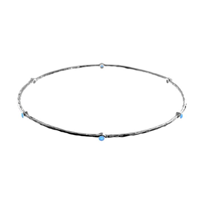 Angelica silver- och blå opalique-armband för wholesale av Kali Ma Designs - Sterling Silver Jewellery