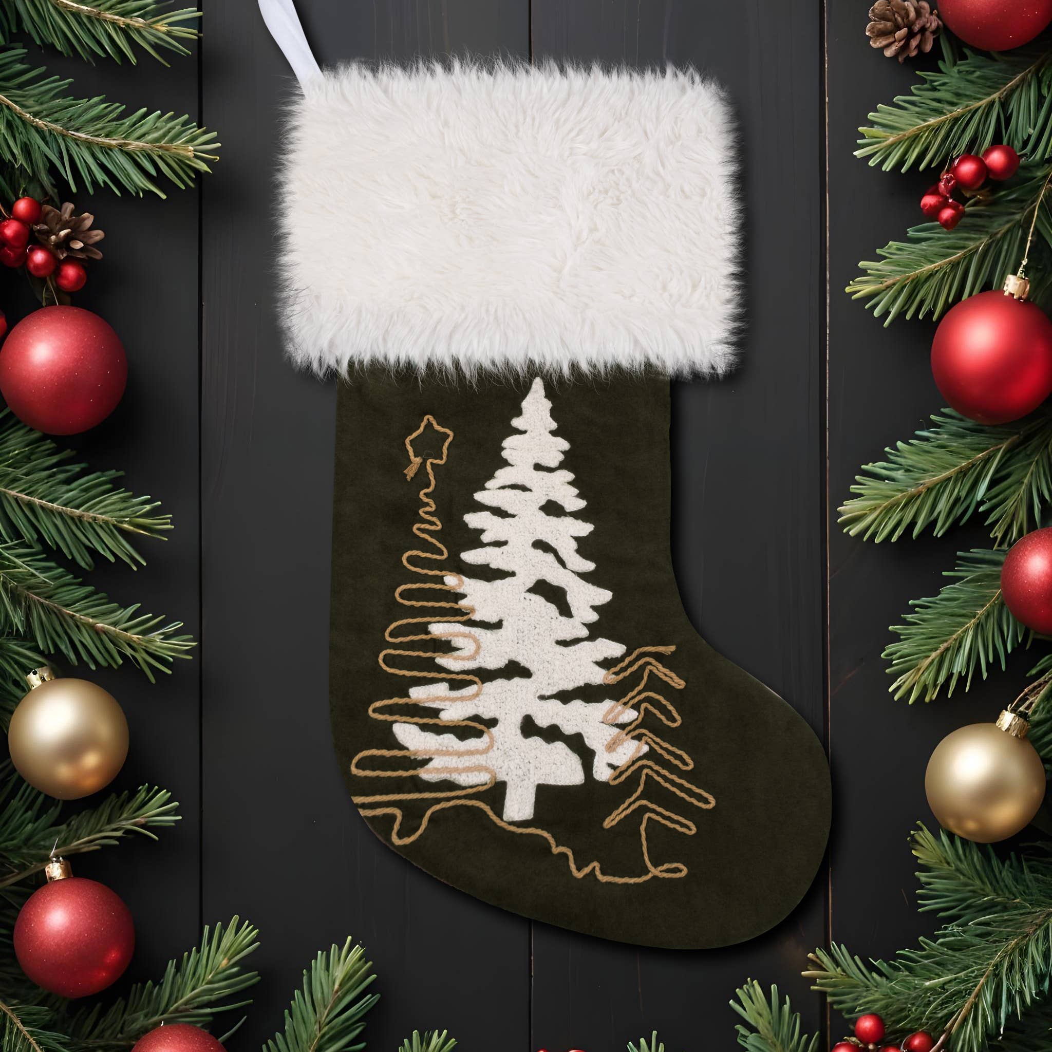 GEXWORLDWIDE - Vente Collants festifs - Bas de Noël matelassés classiques Heritage Suede1