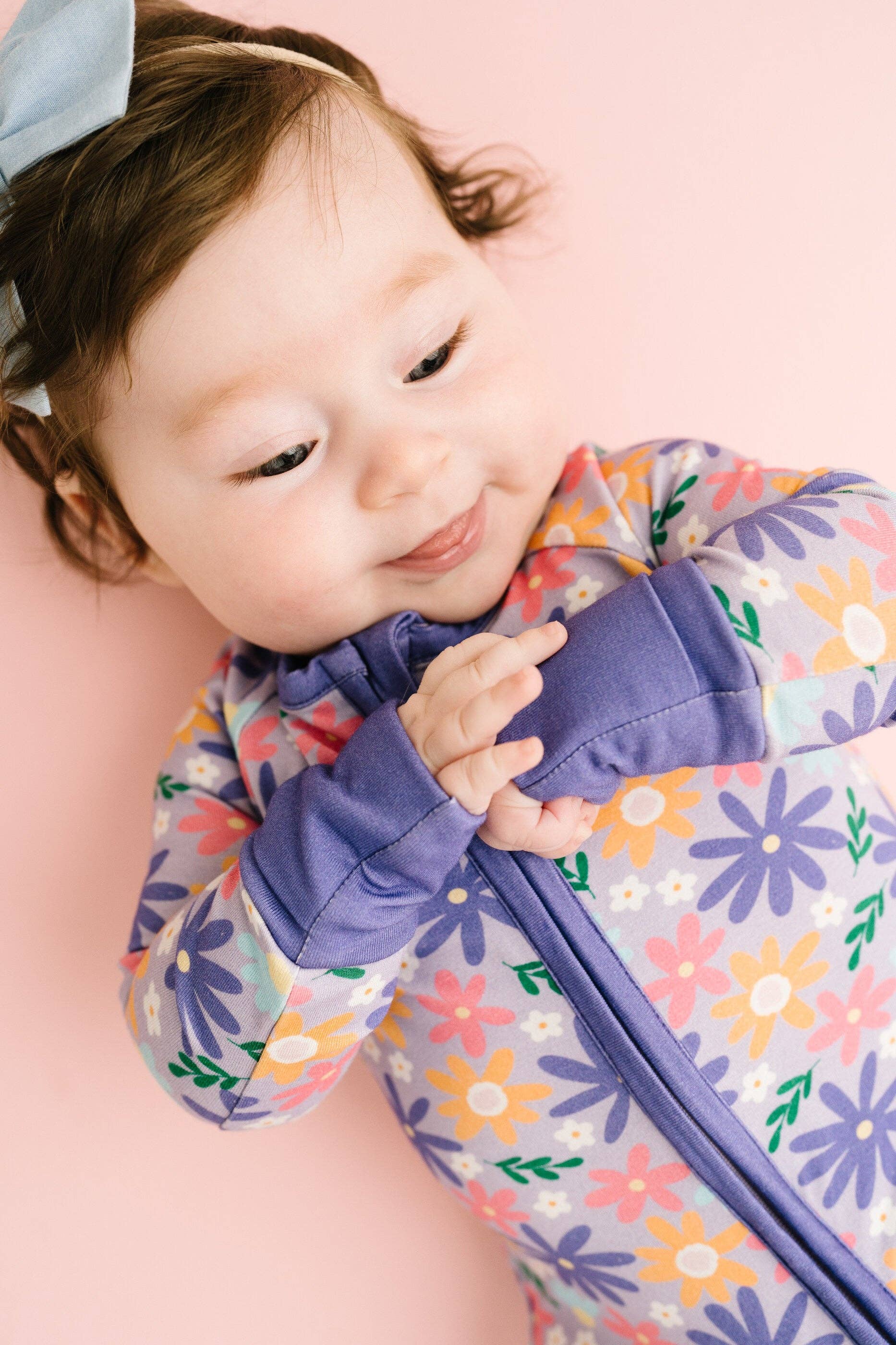 Little One Shop - Wholesale Sleepsuit - Baby - Lavender Blooms Bamboo Sleeper4