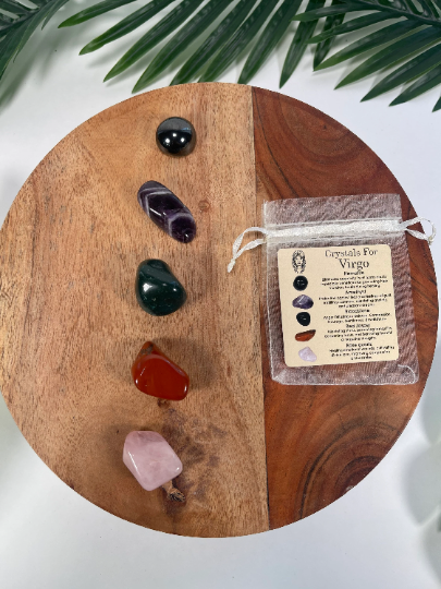 CaNatureLover - Vendita all'ingrosso Pietra/cristallo spirituale - Set cristalli VIRGO, set di 5 cristalli ZODIAC HOROSCO6