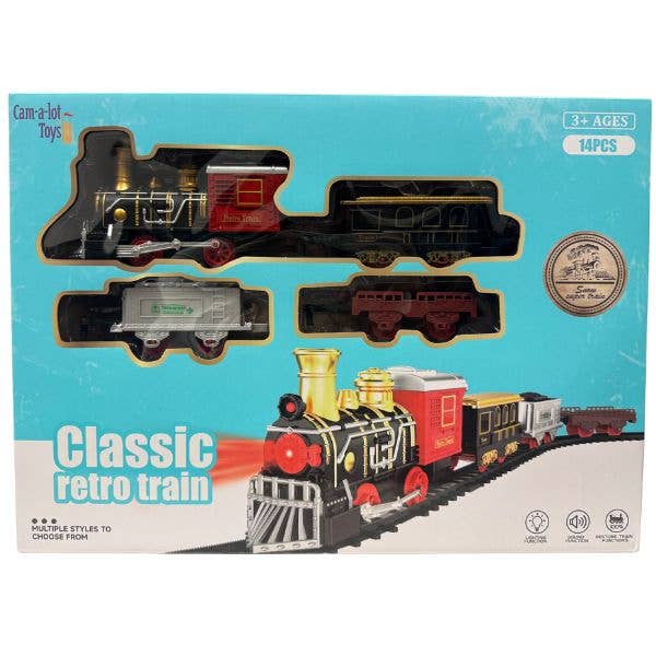 The Classic Retro Train Set - #71016 - 14PC Set - LED Lights for wholesale by St. Louis Wholesale LLC