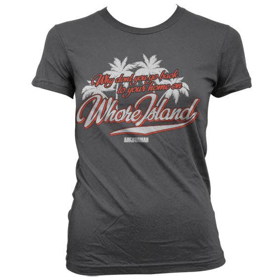 Hybris Production AB - Wholesale Screen Printed T-Shirt - Women's - Whore Island Girly Tee1