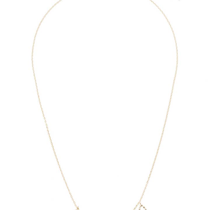 Wild Honey - Wholesale Pendant/Charm Necklace - Five Hammered-Texture Cutout Teardrop Charms 18K-Gold-Dipped Necklace3