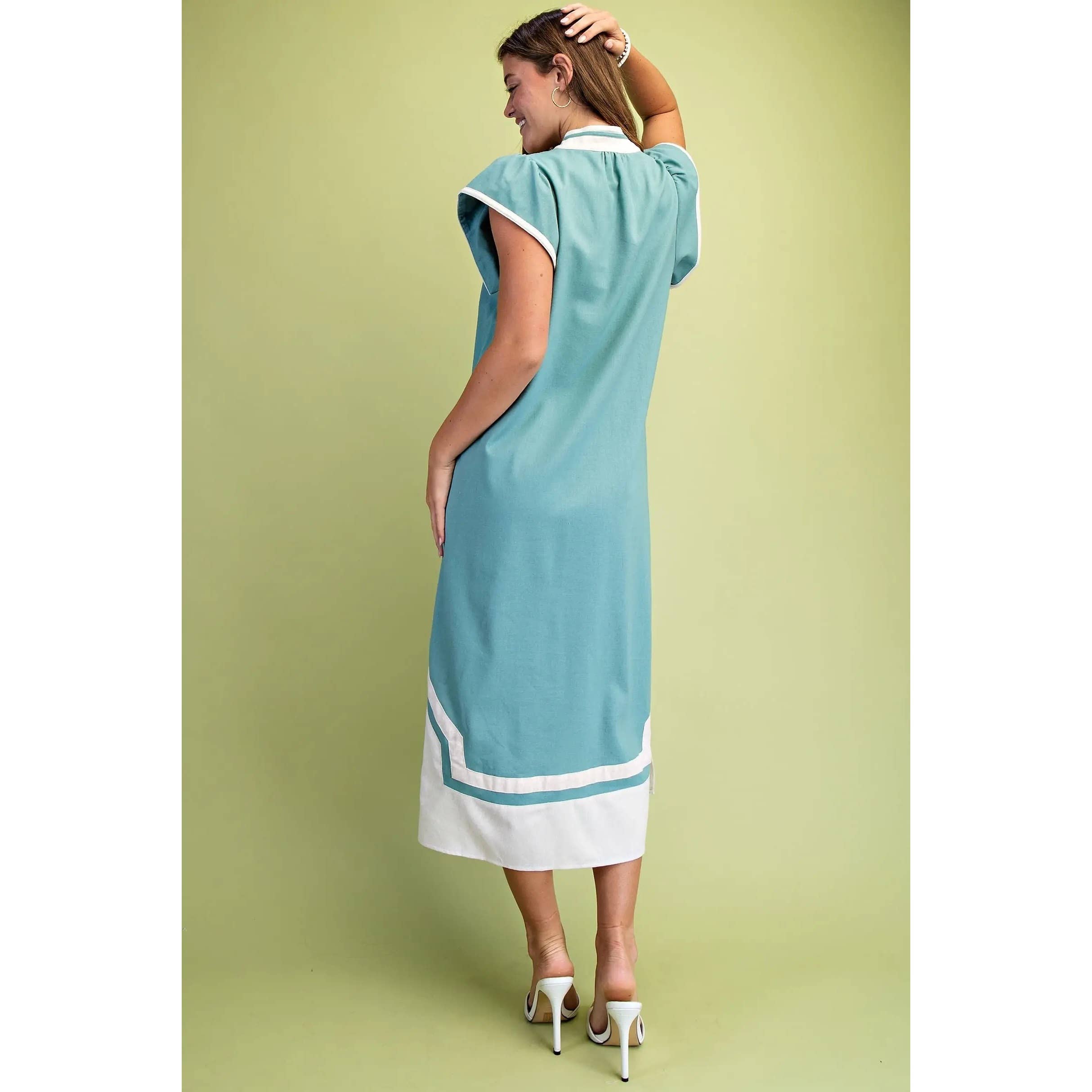 STYLE USA - Wholesale Dress - Women's - NEW V-Neck Midi Dress16