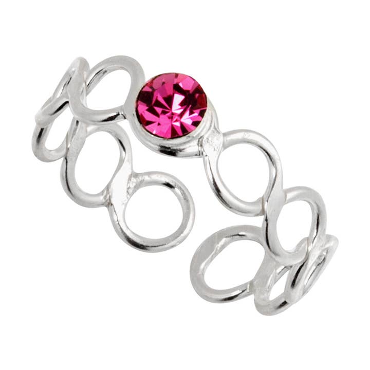 Rosa cirklar kristalltåring (USA-DDP) för wholesale av Silver Jewellery Cavern Wholesale