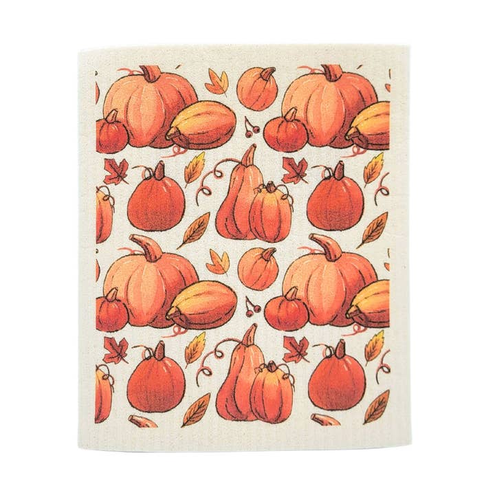 Fall Pumpkin Patch Swedish Dishcloth - Fall Decor for wholesale by Driftless Studios