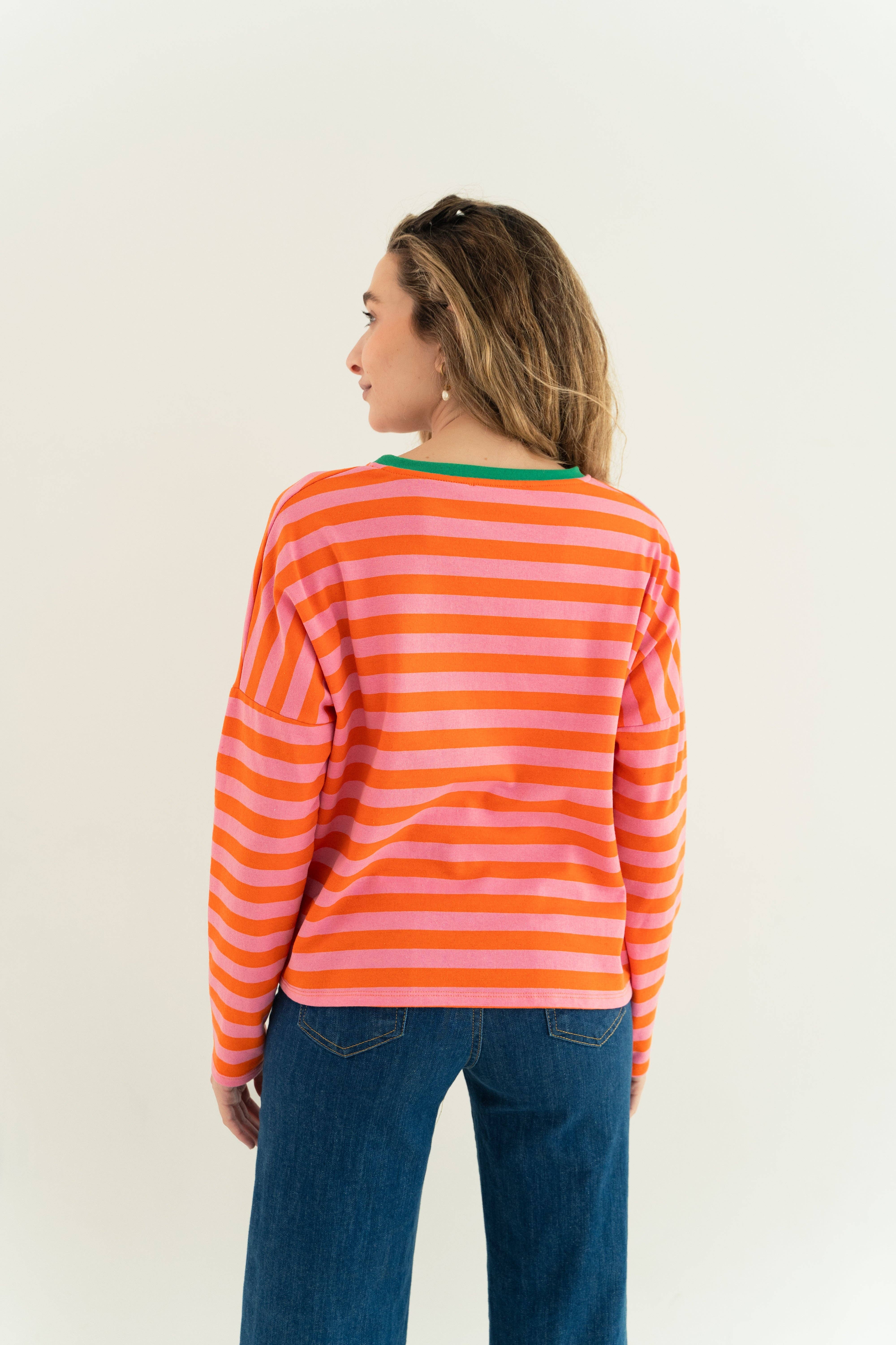 MindTraveler - Vente T-shirt – femme - T-shirt orange Núria à manches longues6