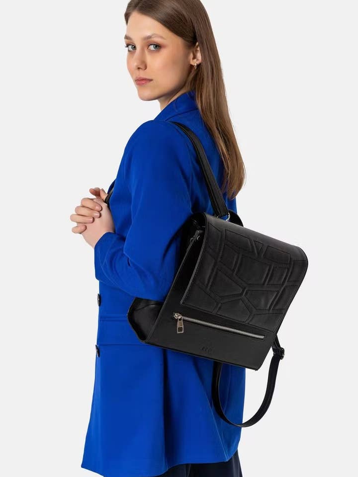 Cosmos | Vegansk Rygsæk - Skuldertaske Sort for engroshandel hos ESMAY