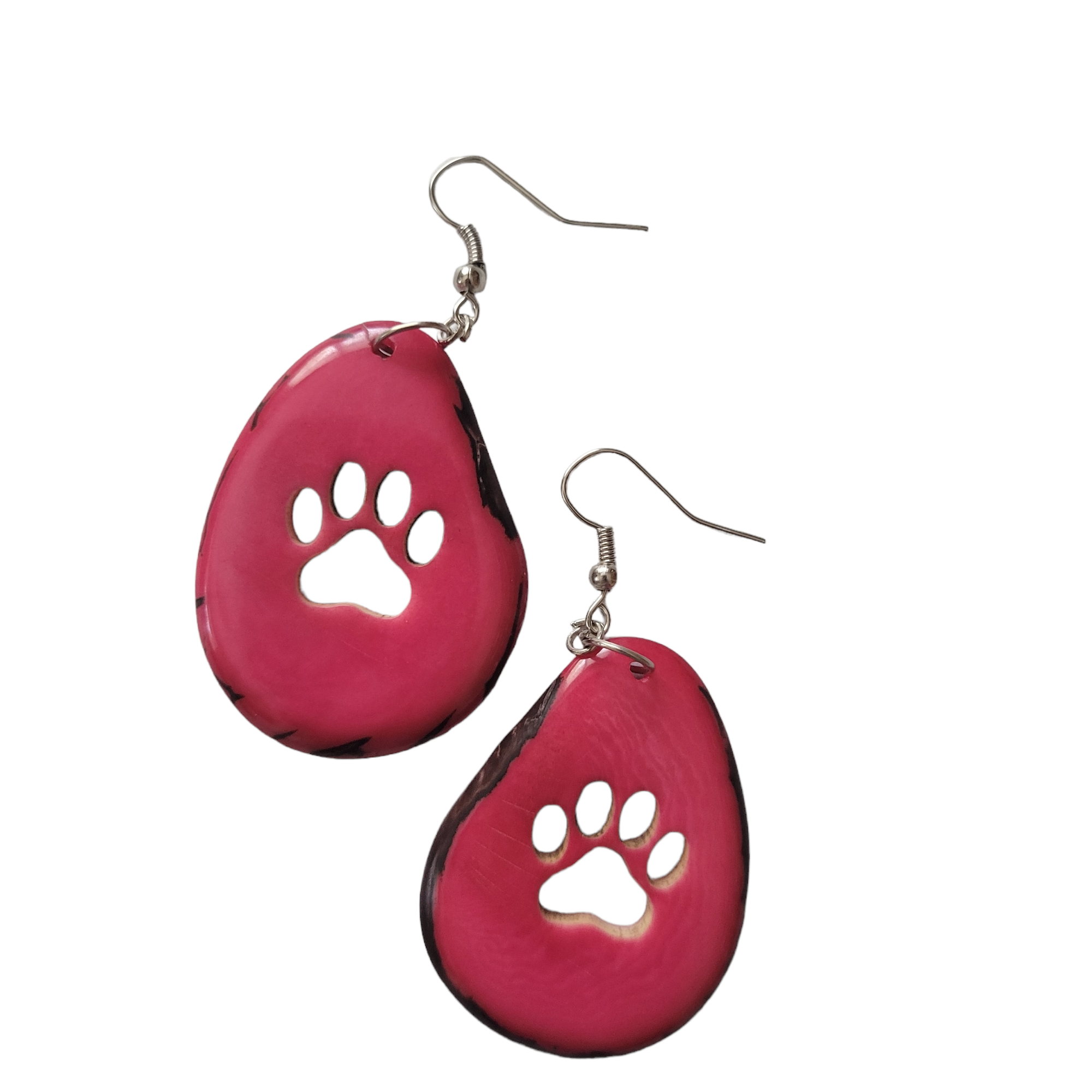 Organic jewelry by Allie - Wholesale Dangle Earrings - Paw print tagua nut earrings gift for pet parents5