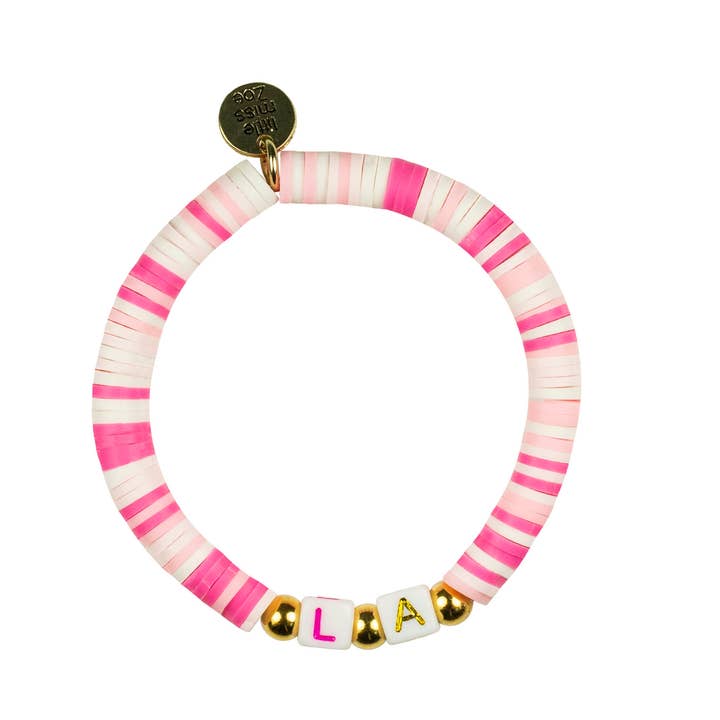 Little Miss Zoe - Wholesale Beaded Bracelet - Kids - Vinyl Record Word Kids Bracelet - Travel Collection