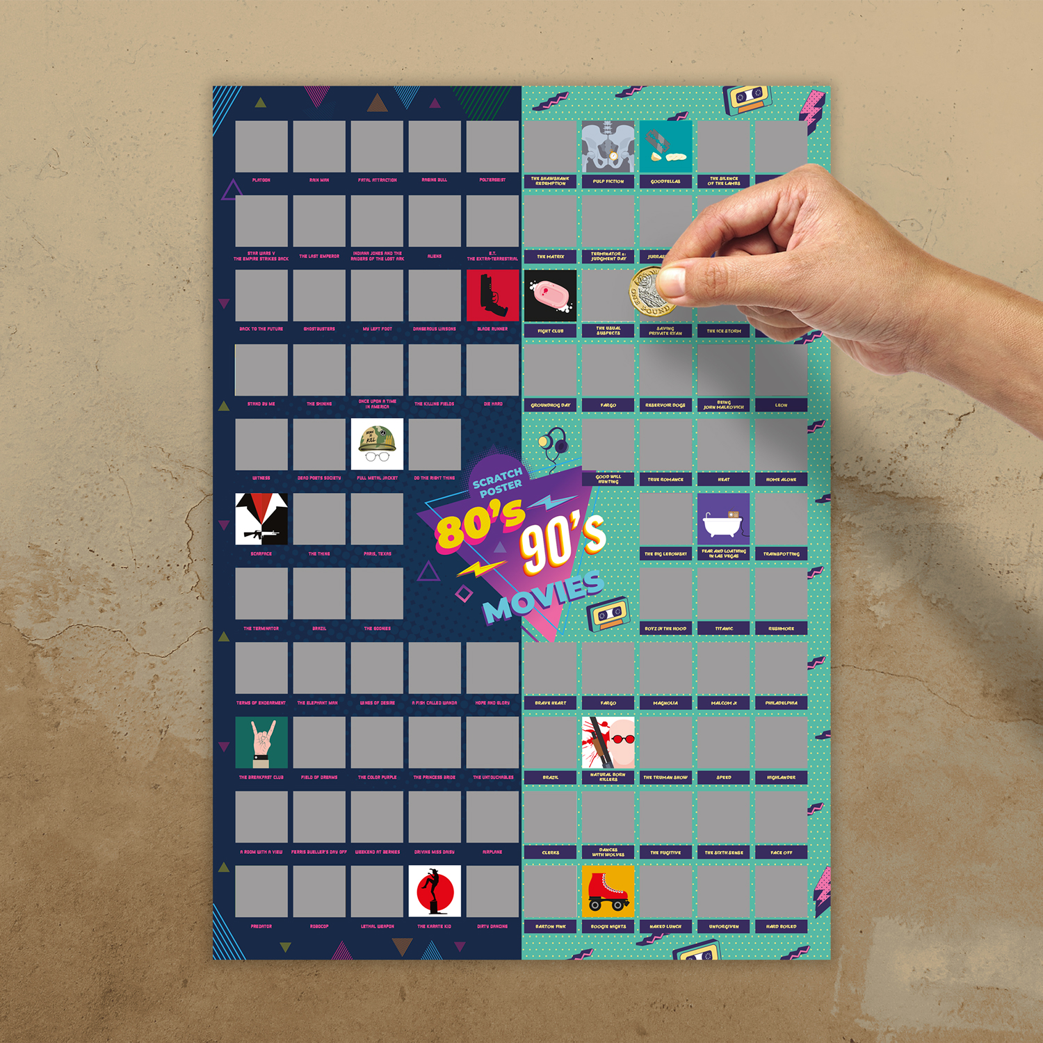 Mad Monkey GmbH - Wholesale Poster - Scratch poster with films from the 80/90s1