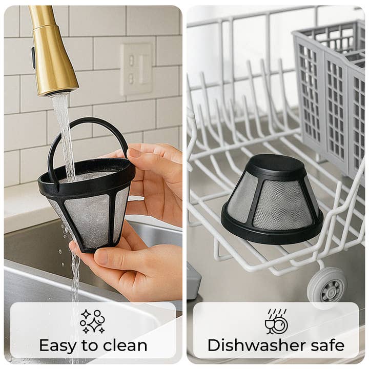 Kaffe - Wholesale Coffee filter - Kaffe Universal Permanent Coffee Filter – Reusable Mesh Filter for 5-Cup Coffee Makers3