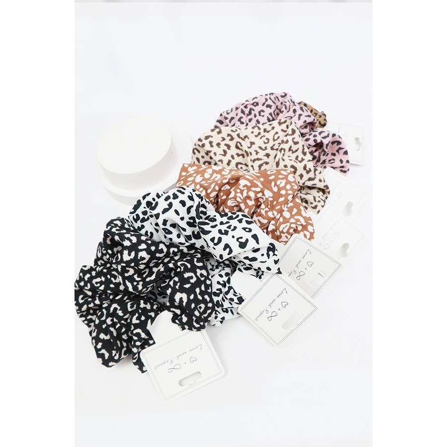 MIX COLOR Large Leopard Scrunchie Set for wholesale on Faire2