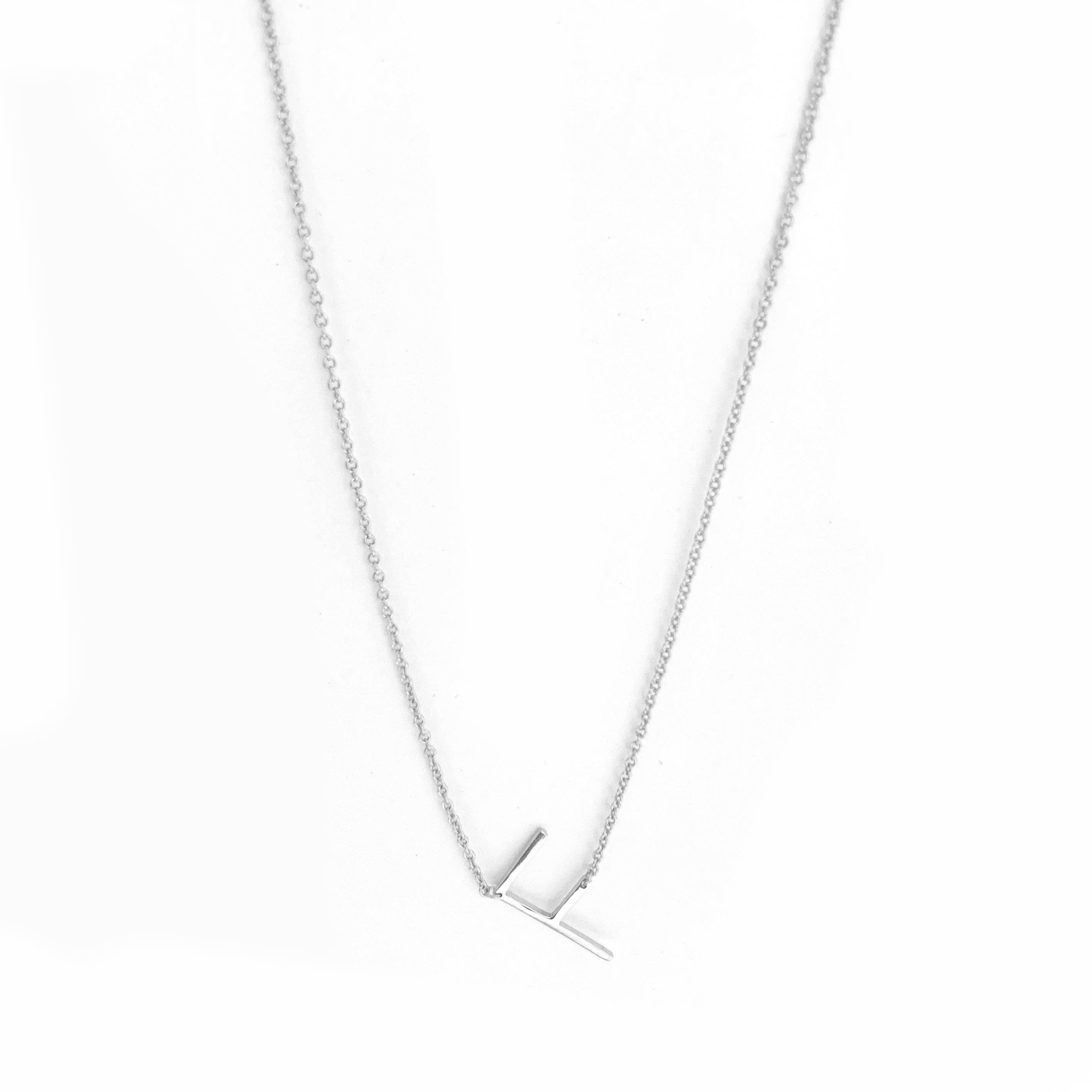 Marlyn Schiff - Wholesale Pendant/Charm Necklace - sterling silver sideways initial necklace11