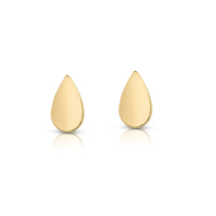 Tiny Pear Studs 14k for wholesale by Suzan DES