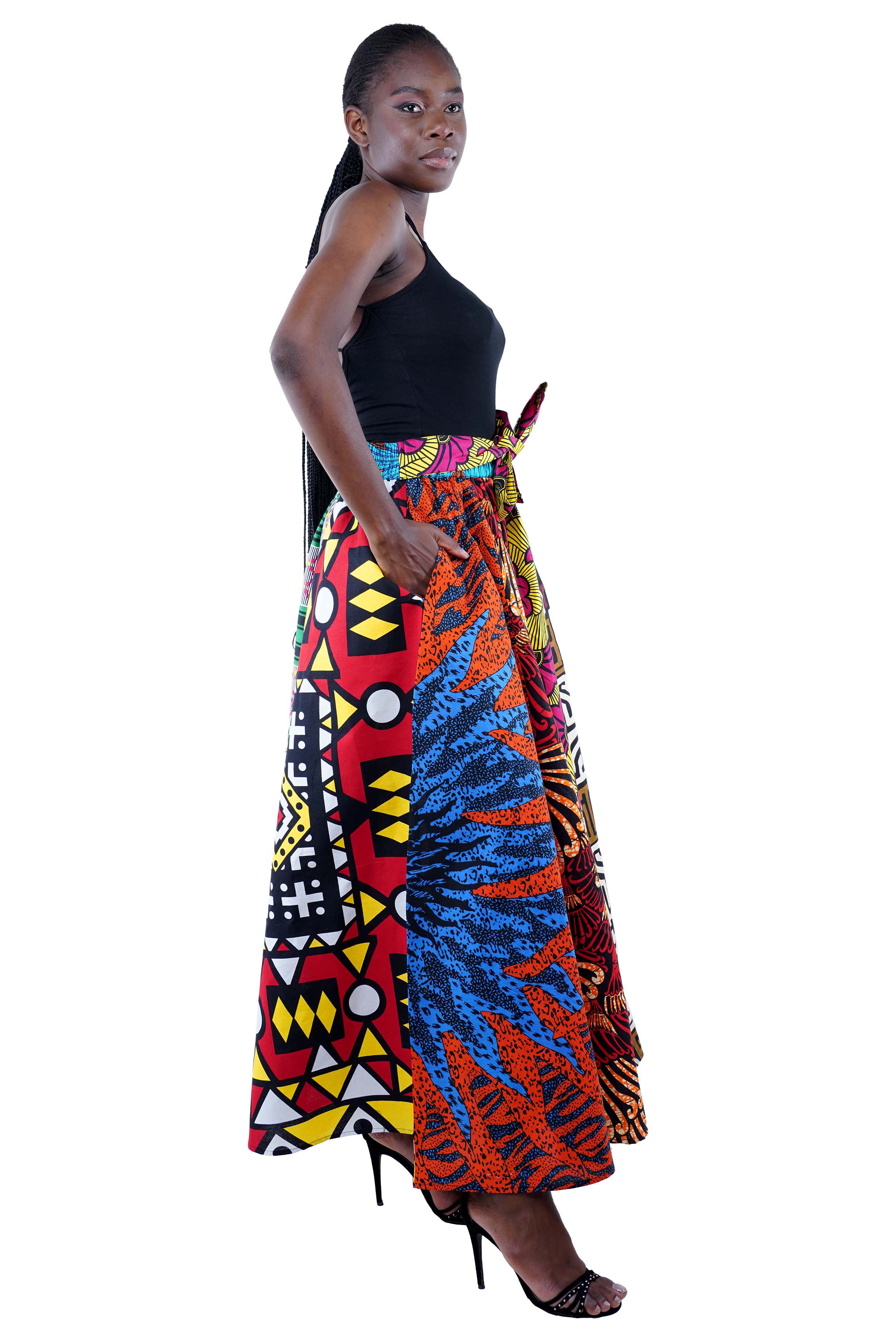 Satsuma Wholesale – Großhandel Rock – Damen – Afrikanischer Ankara Damen Traditioneller Lässiger Langer Maxirock2