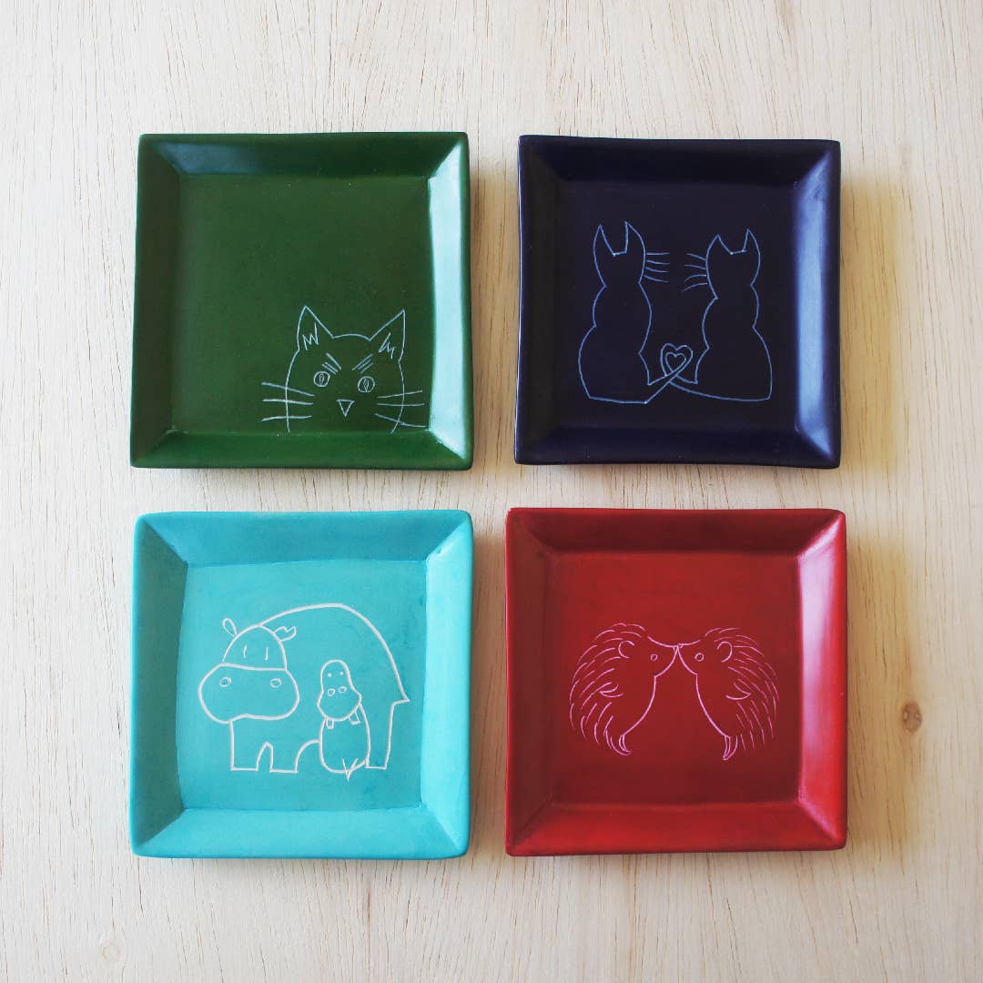 Venture Imports LLC – wholesale Jewellery dish – Square Animal Dish1