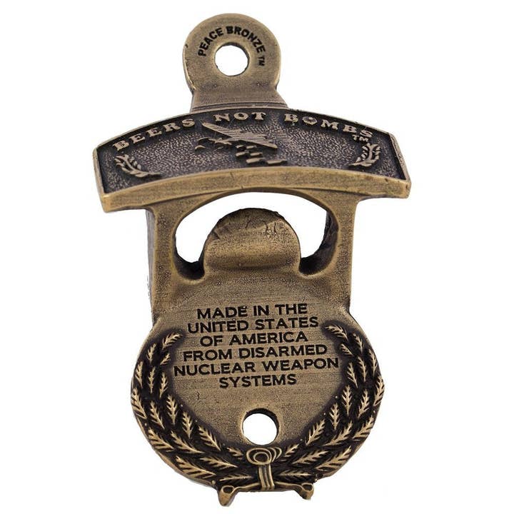 Beers Not Bombs "The Wall Mount" Bottle Opener for wholesale by From War to Peace