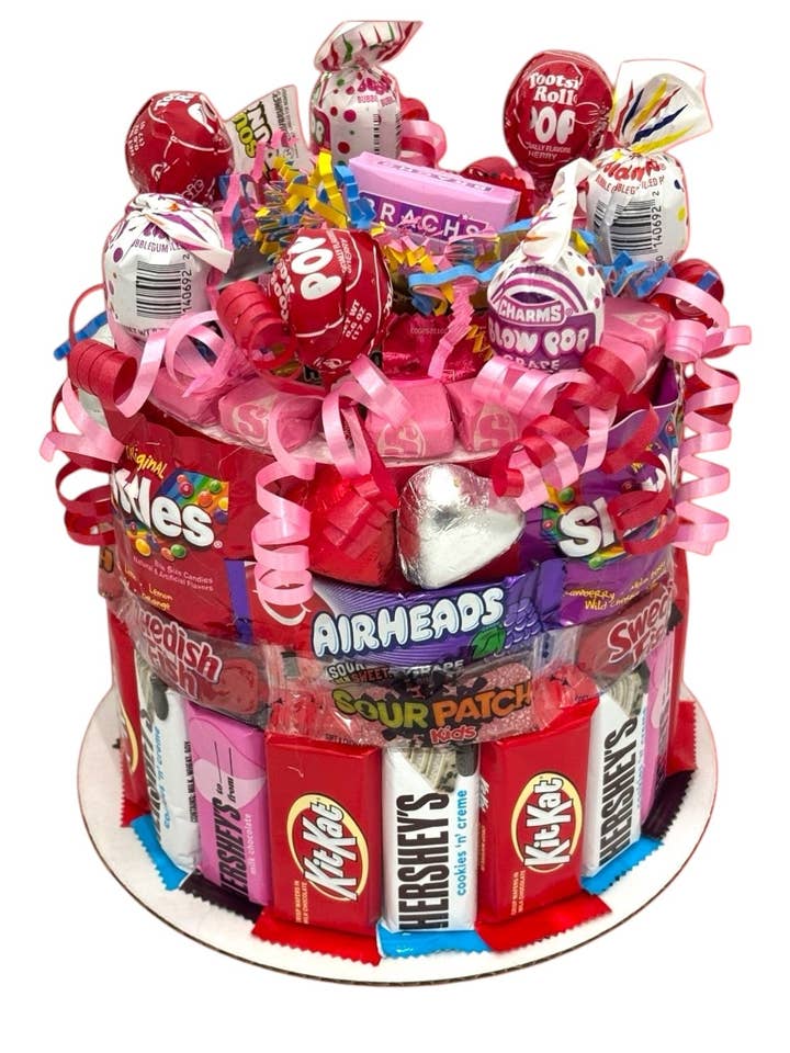 Small Valentine's Day Candy Cake (Chocolate & Candy) for wholesale by Candy Cake Explosion