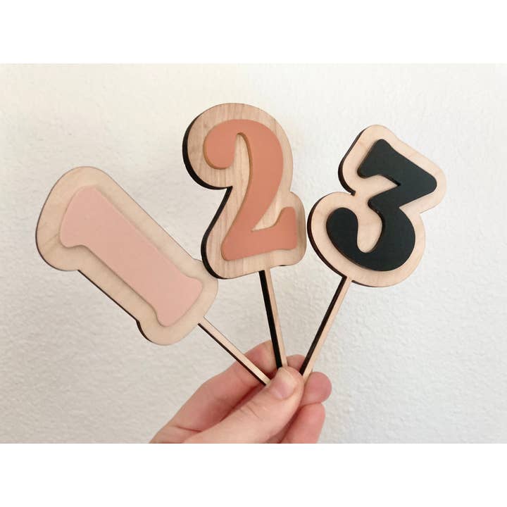 Cope and Co Custom Signs - Wholesale Cake/Cupcake Topper - Acrylic & Wood Number Cake Topper