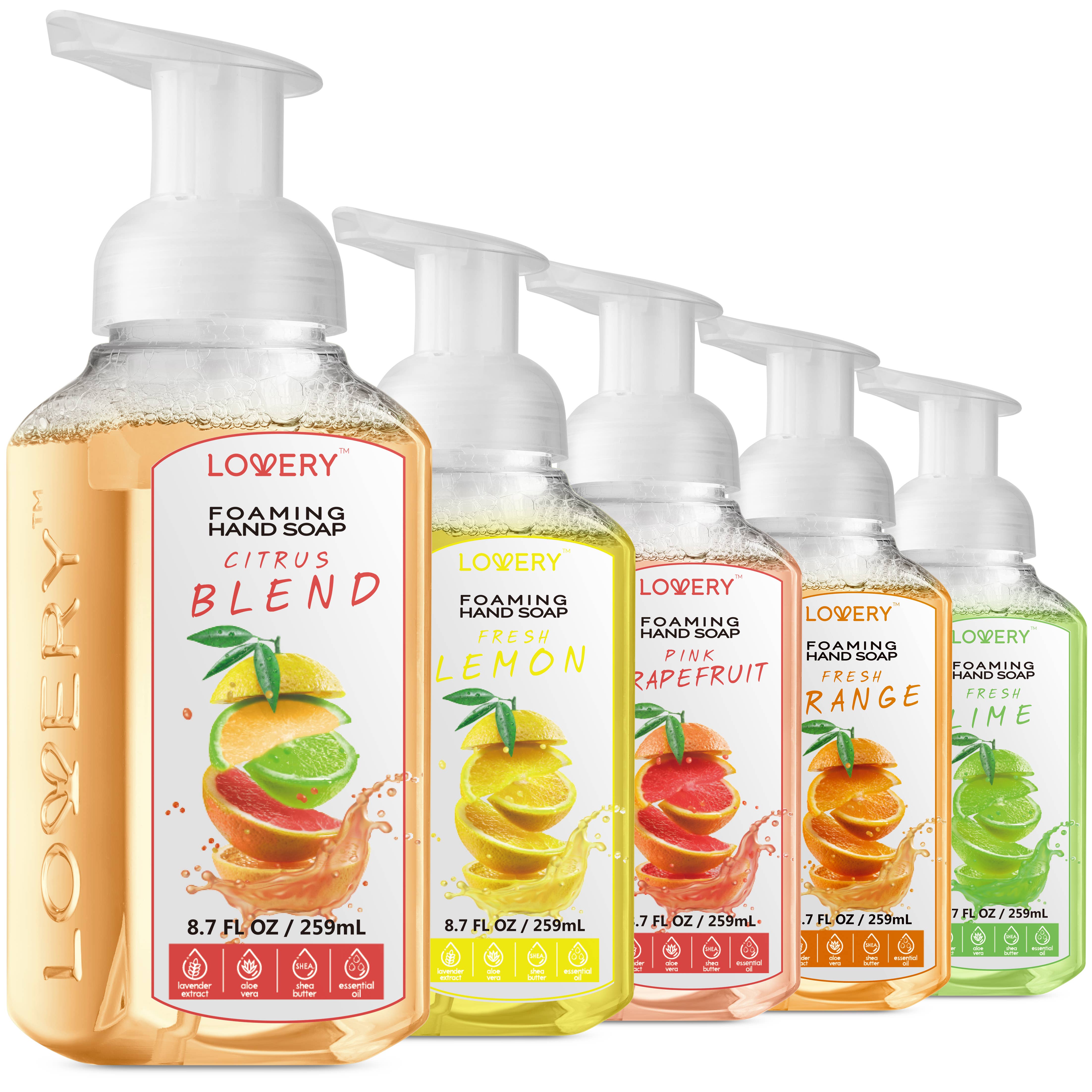 Lovery - Wholesale Hand Soap/Wash - Moisturizing Foaming Hand Soap - 5 Pack of Citrus Hand Wash6