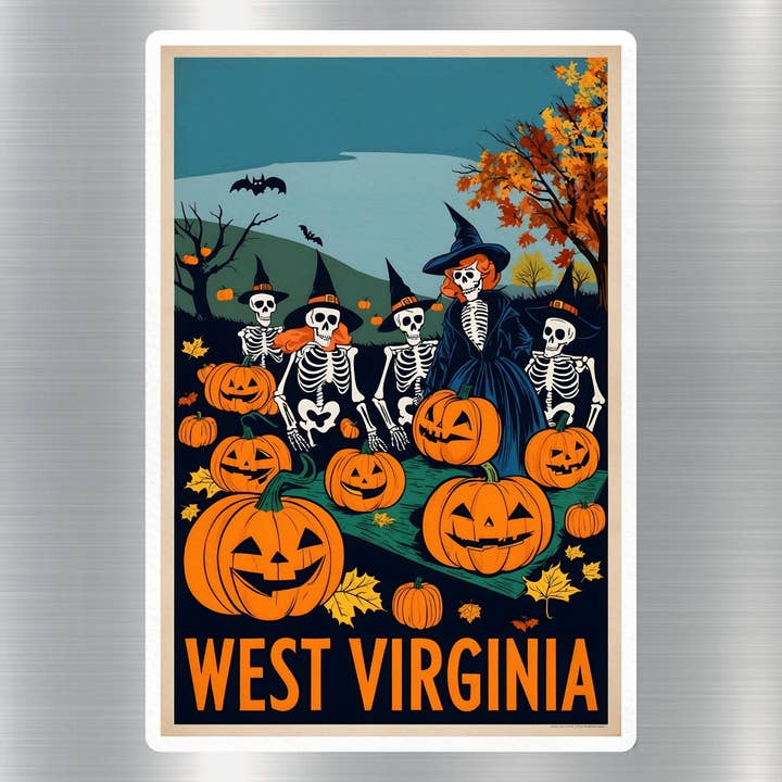 West Virginia Halloween Sticker for wholesale by GraffMerch.com