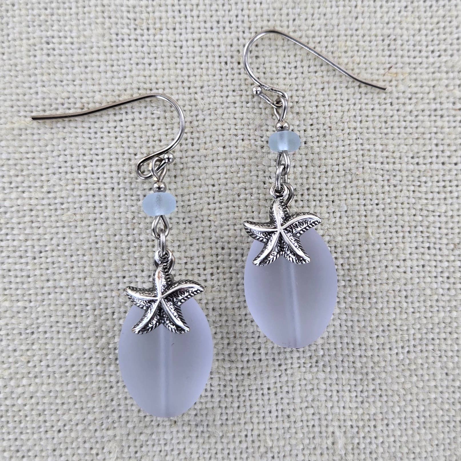 Sadie Green's Jewelry - Wholesale Dangle Earrings - Sea Glass Starfish Earring 1708-SP3