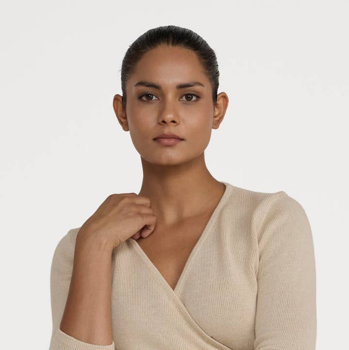 Ballet Wrap Top - Chalk for wholesale by LAUDE the Label