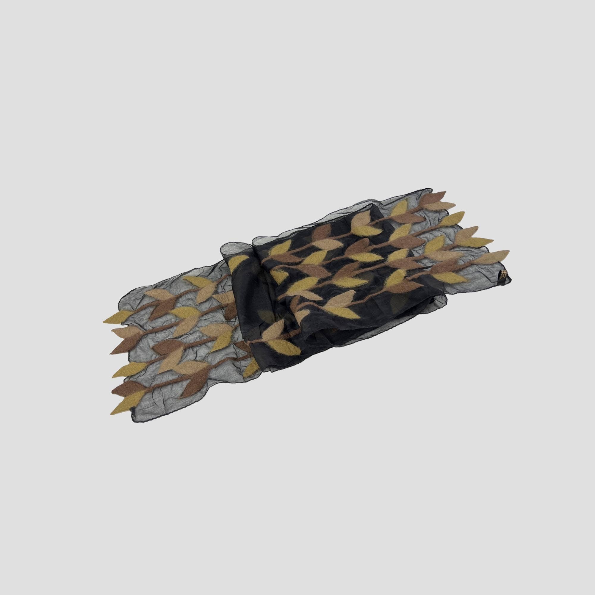 Feltiful - Wholesale Scarf - Women's - Variant Color Leaf Merino Wool Handmade Felt Scarf10