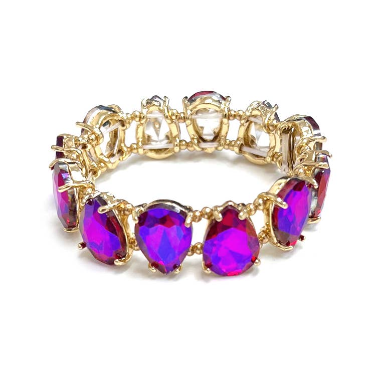 StarryNYC - Vendita all'ingrosso Bracciale con perline - Bracciale elastico con perline di cristallo a goccia di vetro5