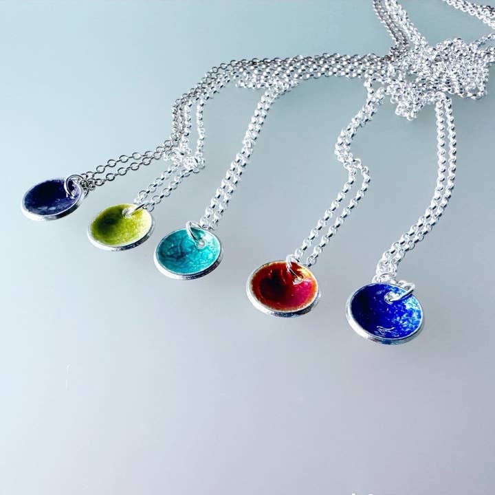 Itty Bitty Silver Enamel Bowl Pendant for wholesale by MaisyPlum