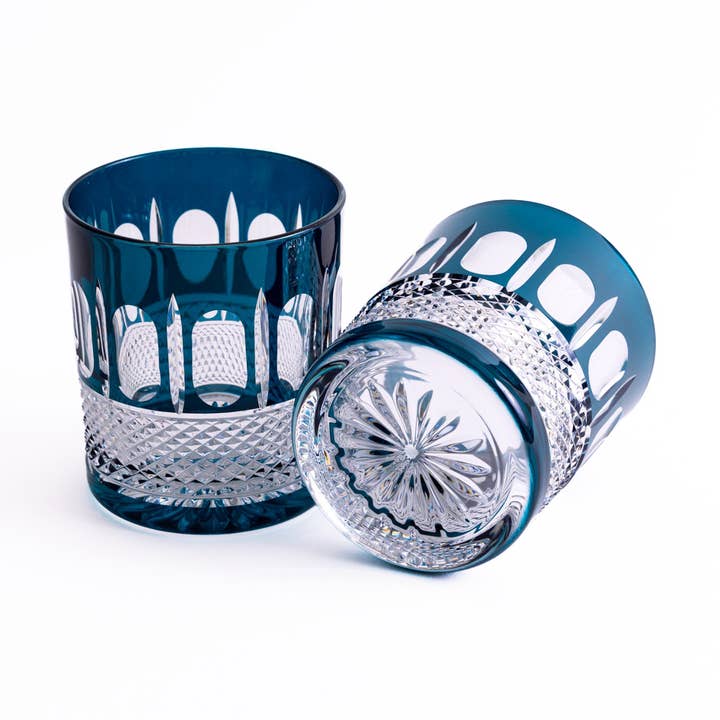 Francuz Crystal Tumblers - Sæt med 2 Turkis for engroshandel hos EUtopia Design