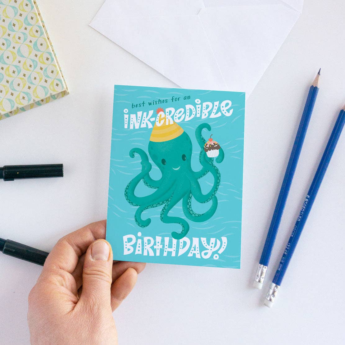 Pedaller Designs – Großhandel Geburtstagskarten – Beste Wünsche für einen tinten-krediblen Geburtstag unter dem Meer Kindergeburtstagskarte3