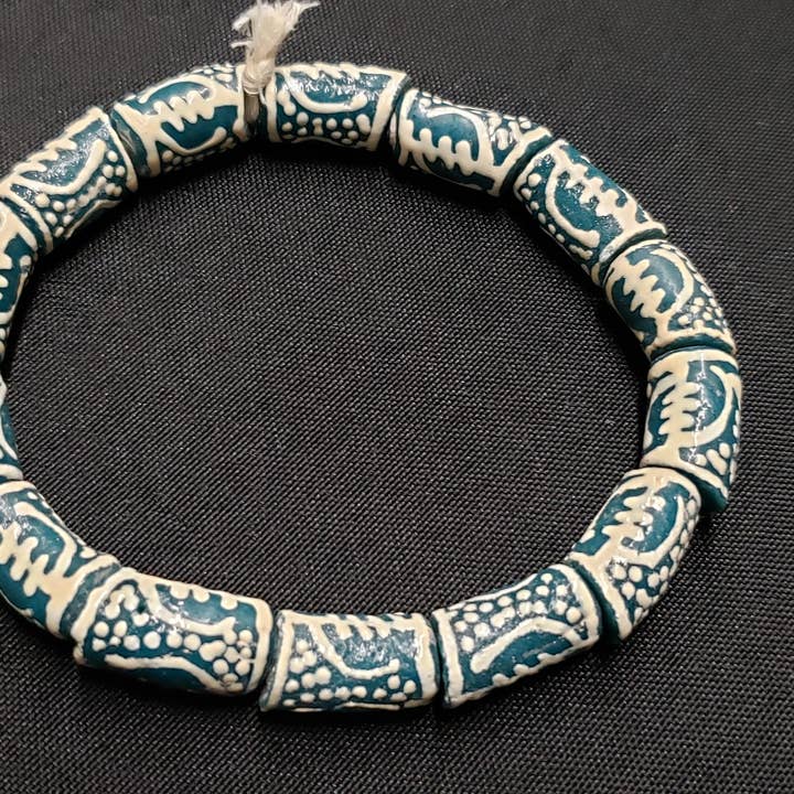 Aadampo African Beads - Wholesale Kralen - Afrikaanse kralen, Adinkra 14 Gye Nyame glaskralen voor sieraden