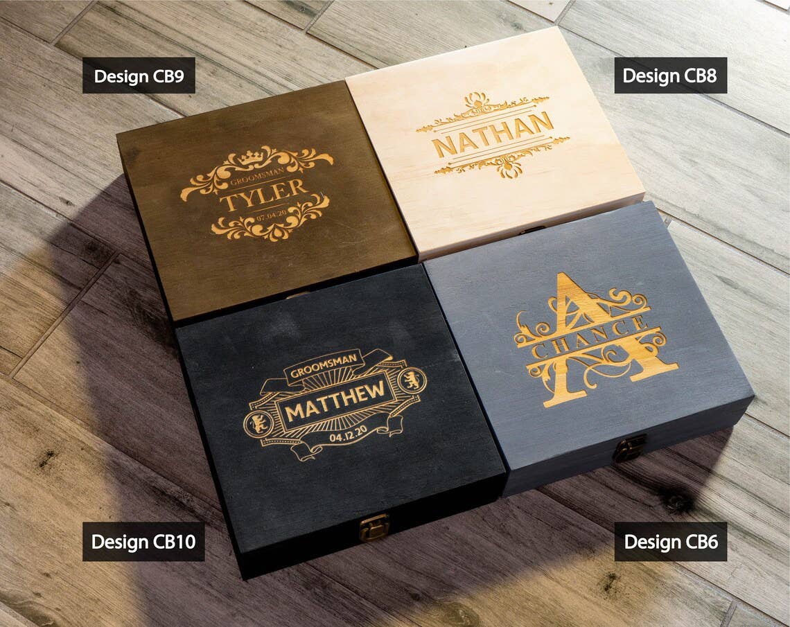Engrave My Memories - Wholesale Gift Box - Groomsmen Cigar Box,Best Man Box,Gift Box Engraved Cigar Box4