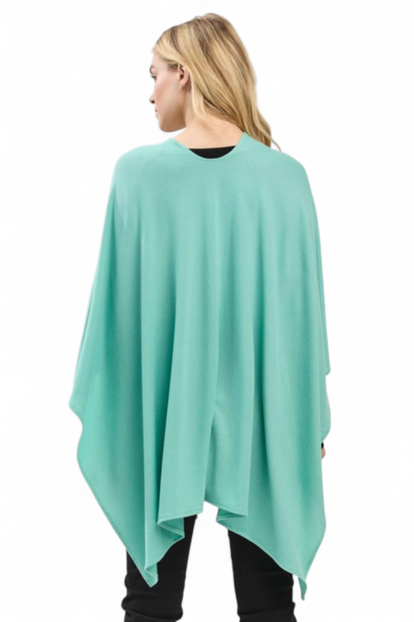 Artini Accessories - Wholesale Poncho - Women's - Solid Color Pull Through Shawl Wrap Poncho10