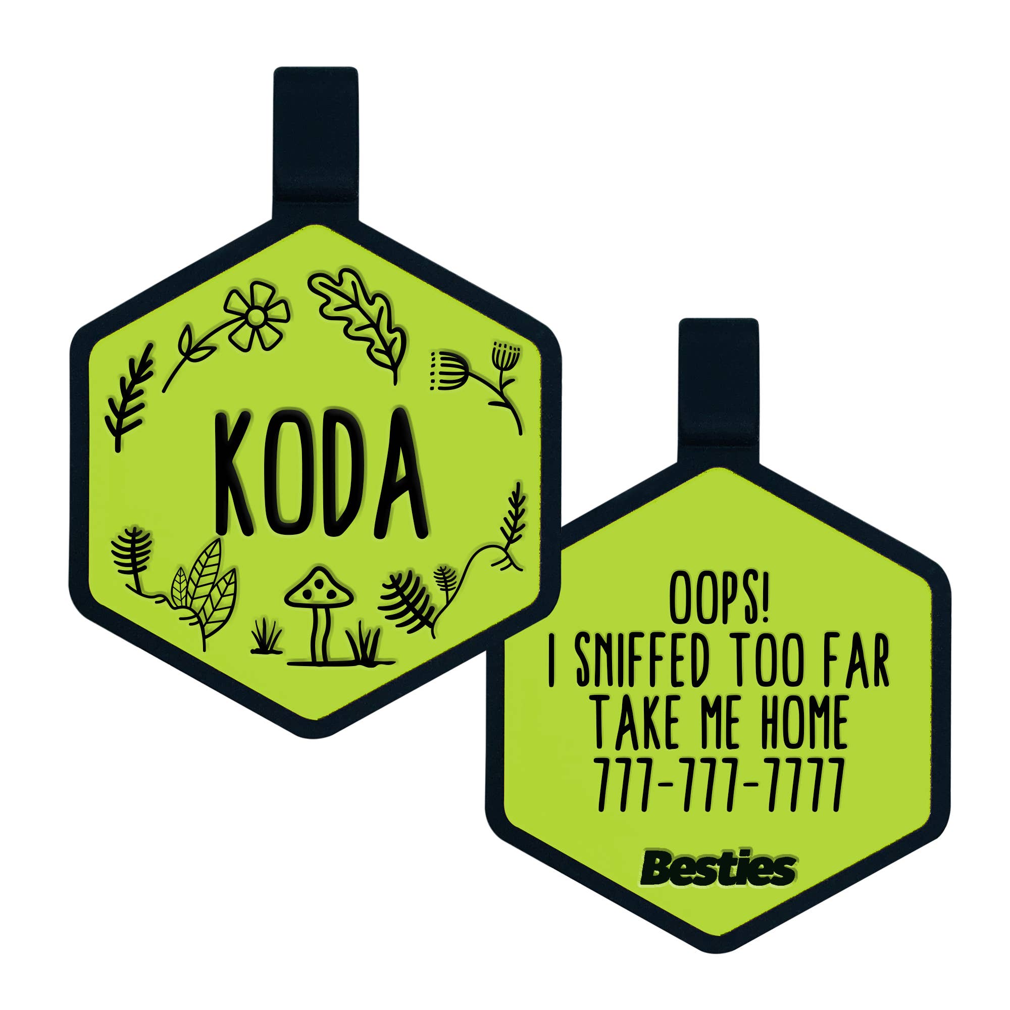 Besties Pets – Großhandel Haustiermarke – Hund – Woodland Silikon-Hundemarke mit Namensgravur14